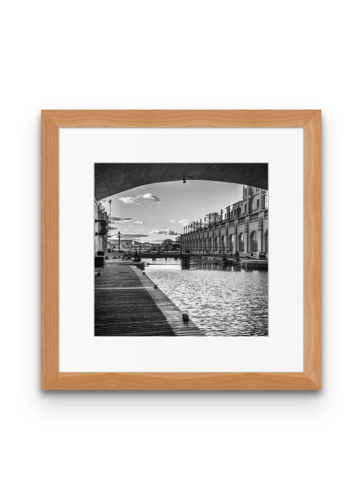 Locks Under Bridge B&W