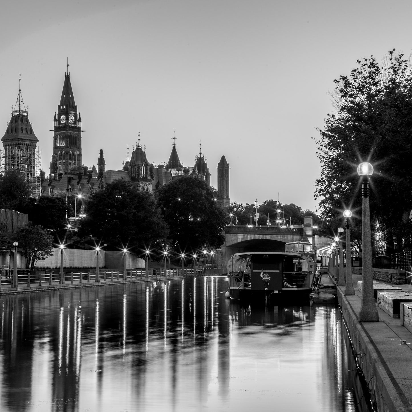 Canal Dusk B&W